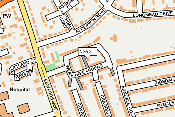 NG5 3JJ map - OS OpenMap – Local (Ordnance Survey) NG5 3JJ map - OS OpenMap – Local (Ordnance Survey)