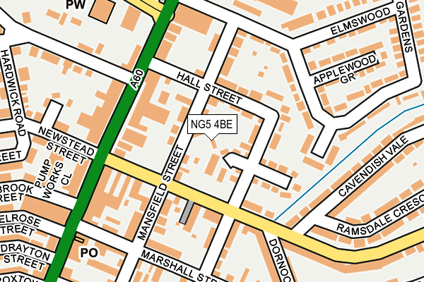 NG5 4BE map - OS OpenMap – Local (Ordnance Survey) NG5 4BE map - OS OpenMap – Local (Ordnance Survey)