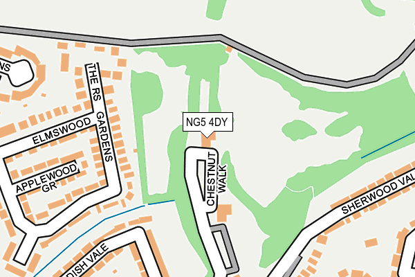 NG5 4DY map - OS OpenMap – Local (Ordnance Survey) NG5 4DY map - OS OpenMap – Local (Ordnance Survey)