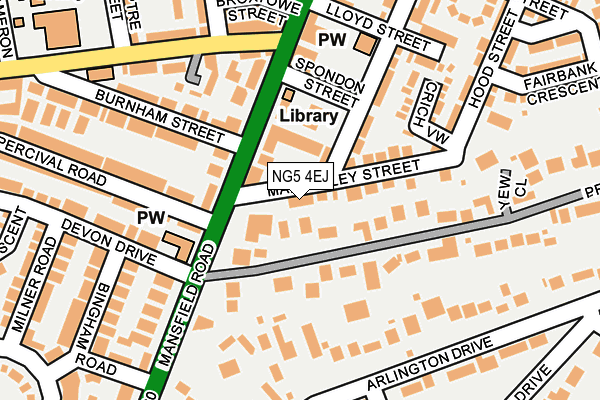 NG5 4EJ map - OS OpenMap – Local (Ordnance Survey) NG5 4EJ map - OS OpenMap – Local (Ordnance Survey)
