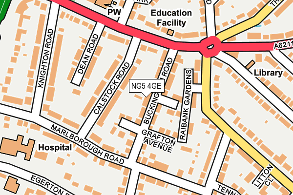 NG5 4GE map - OS OpenMap – Local (Ordnance Survey) NG5 4GE map - OS OpenMap – Local (Ordnance Survey)
