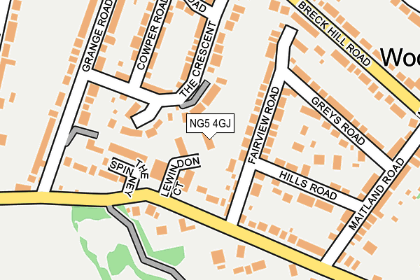 NG5 4GJ map - OS OpenMap – Local (Ordnance Survey) NG5 4GJ map - OS OpenMap – Local (Ordnance Survey)