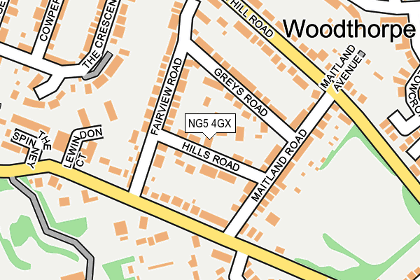 NG5 4GX map - OS OpenMap – Local (Ordnance Survey) NG5 4GX map - OS OpenMap – Local (Ordnance Survey)
