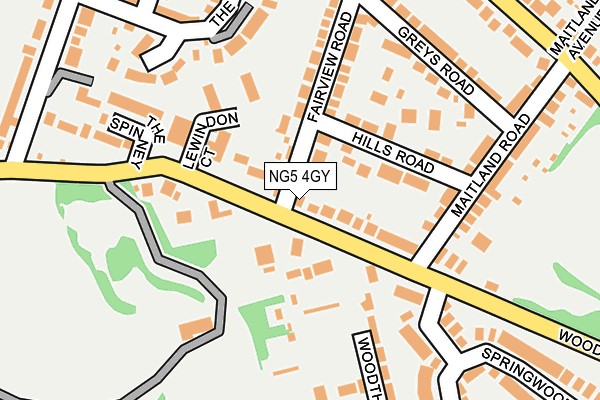 NG5 4GY map - OS OpenMap – Local (Ordnance Survey) NG5 4GY map - OS OpenMap – Local (Ordnance Survey)