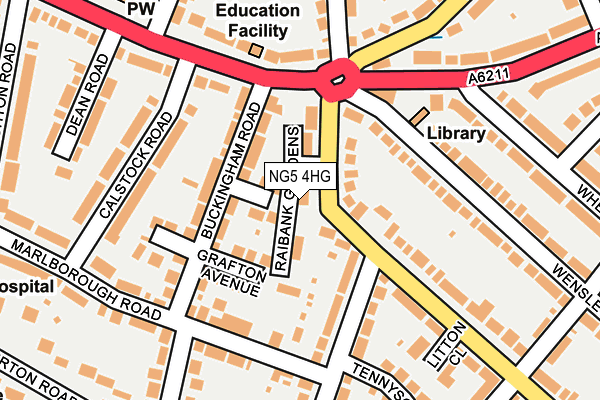 NG5 4HG map - OS OpenMap – Local (Ordnance Survey) NG5 4HG map - OS OpenMap – Local (Ordnance Survey)