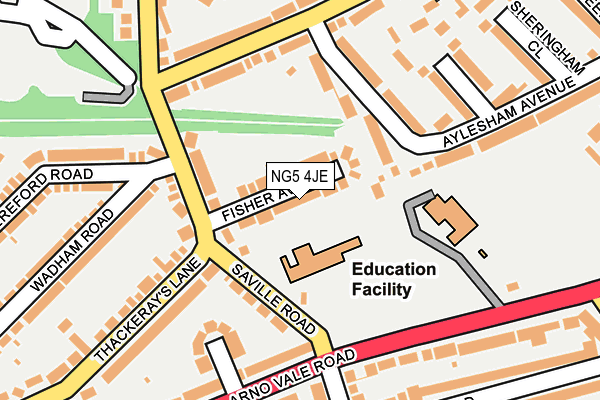 NG5 4JE map - OS OpenMap – Local (Ordnance Survey) NG5 4JE map - OS OpenMap – Local (Ordnance Survey)