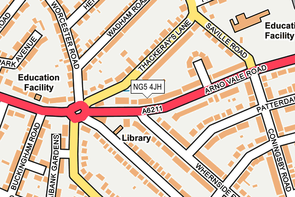 NG5 4JH map - OS OpenMap – Local (Ordnance Survey) NG5 4JH map - OS OpenMap – Local (Ordnance Survey)