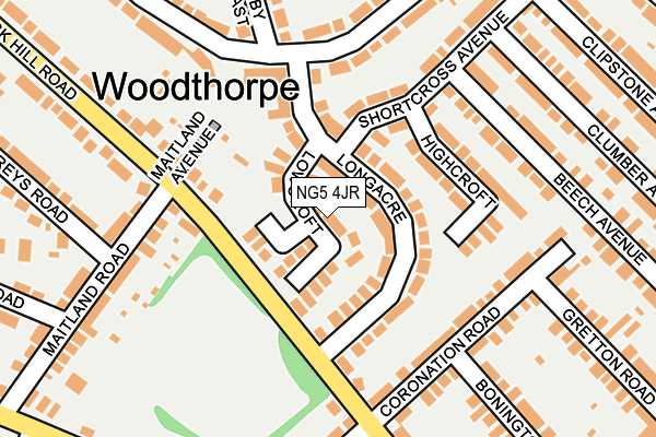 NG5 4JR map - OS OpenMap – Local (Ordnance Survey) NG5 4JR map - OS OpenMap – Local (Ordnance Survey)