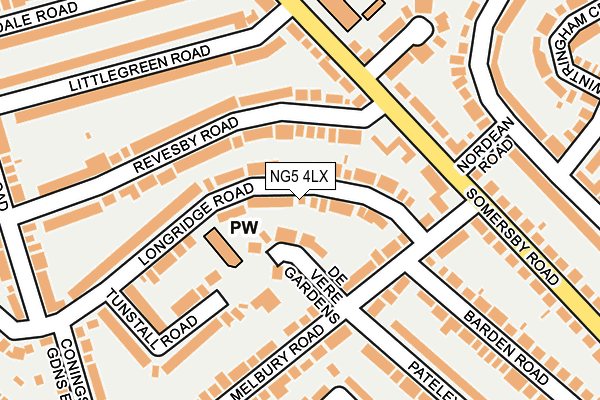 NG5 4LX map - OS OpenMap – Local (Ordnance Survey) NG5 4LX map - OS OpenMap – Local (Ordnance Survey)