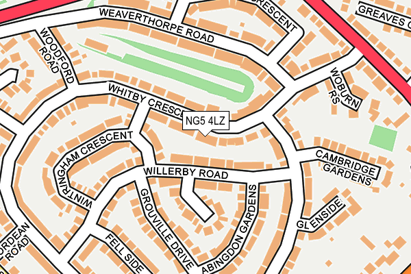 NG5 4LZ map - OS OpenMap – Local (Ordnance Survey) NG5 4LZ map - OS OpenMap – Local (Ordnance Survey)