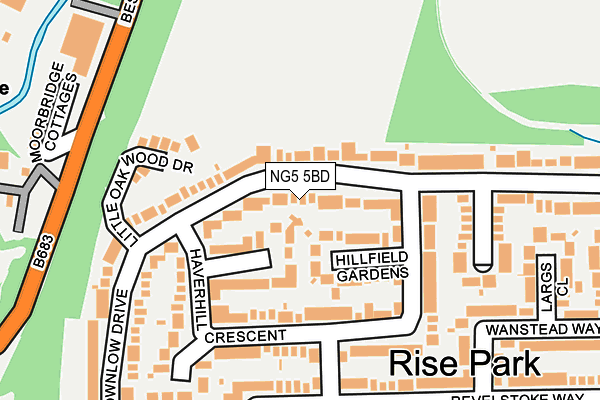 NG5 5BD map - OS OpenMap – Local (Ordnance Survey) NG5 5BD map - OS OpenMap – Local (Ordnance Survey)