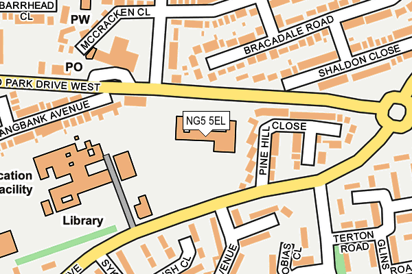 NG5 5EL map - OS OpenMap – Local (Ordnance Survey) NG5 5EL map - OS OpenMap – Local (Ordnance Survey)