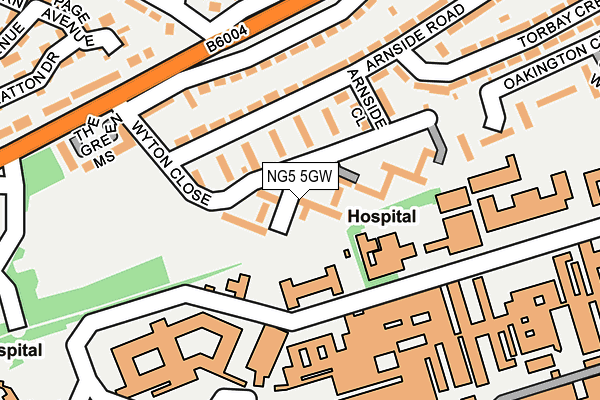 NG5 5GW map - OS OpenMap – Local (Ordnance Survey) NG5 5GW map - OS OpenMap – Local (Ordnance Survey)