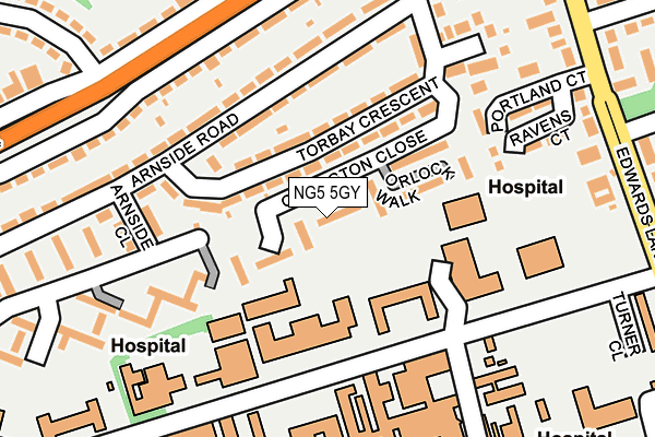 NG5 5GY map - OS OpenMap – Local (Ordnance Survey) NG5 5GY map - OS OpenMap – Local (Ordnance Survey)