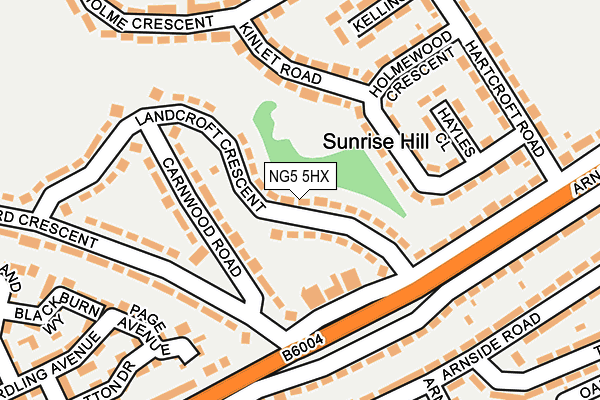 NG5 5HX map - OS OpenMap – Local (Ordnance Survey) NG5 5HX map - OS OpenMap – Local (Ordnance Survey)