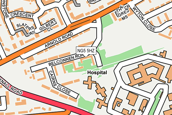 NG5 5HZ map - OS OpenMap – Local (Ordnance Survey) NG5 5HZ map - OS OpenMap – Local (Ordnance Survey)