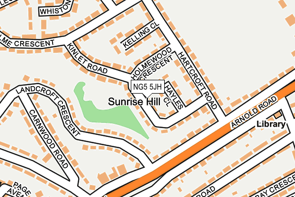 NG5 5JH map - OS OpenMap – Local (Ordnance Survey) NG5 5JH map - OS OpenMap – Local (Ordnance Survey)