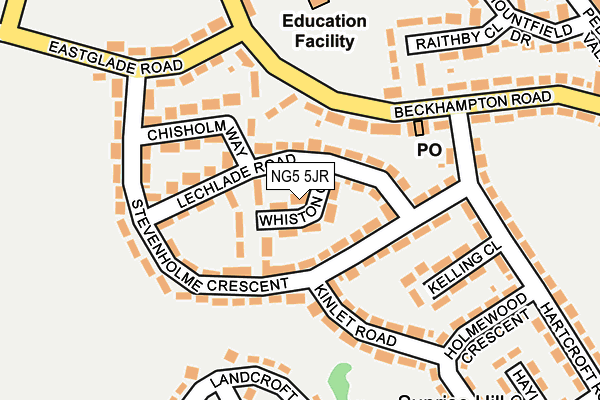 NG5 5JR map - OS OpenMap – Local (Ordnance Survey) NG5 5JR map - OS OpenMap – Local (Ordnance Survey)