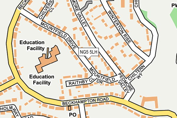 NG5 5LH map - OS OpenMap – Local (Ordnance Survey) NG5 5LH map - OS OpenMap – Local (Ordnance Survey)