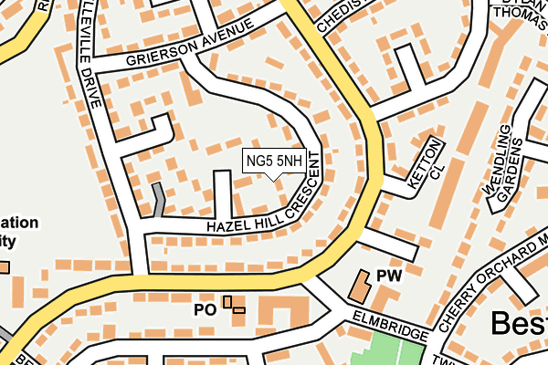 NG5 5NH map - OS OpenMap – Local (Ordnance Survey) NG5 5NH map - OS OpenMap – Local (Ordnance Survey)
