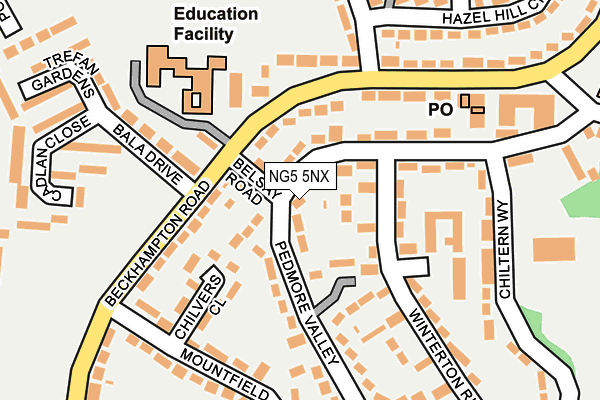 NG5 5NX map - OS OpenMap – Local (Ordnance Survey) NG5 5NX map - OS OpenMap – Local (Ordnance Survey)