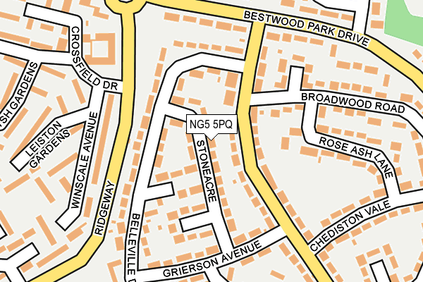 NG5 5PQ map - OS OpenMap – Local (Ordnance Survey) NG5 5PQ map - OS OpenMap – Local (Ordnance Survey)