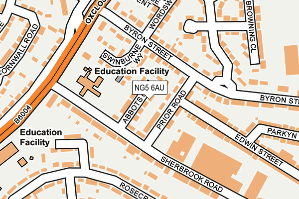 NG5 6AU map - OS OpenMap – Local (Ordnance Survey) NG5 6AU map - OS OpenMap – Local (Ordnance Survey)