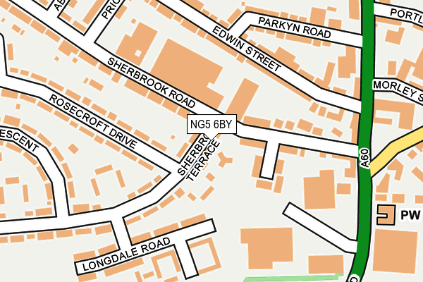 NG5 6BY map - OS OpenMap – Local (Ordnance Survey) NG5 6BY map - OS OpenMap – Local (Ordnance Survey)