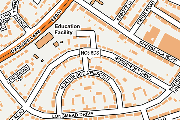 NG5 6DS map - OS OpenMap – Local (Ordnance Survey) NG5 6DS map - OS OpenMap – Local (Ordnance Survey)