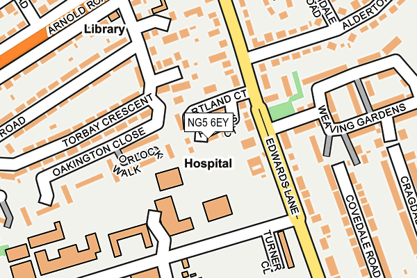 NG5 6EY map - OS OpenMap – Local (Ordnance Survey) NG5 6EY map - OS OpenMap – Local (Ordnance Survey)