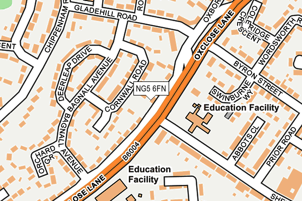 NG5 6FN map - OS OpenMap – Local (Ordnance Survey) NG5 6FN map - OS OpenMap – Local (Ordnance Survey)