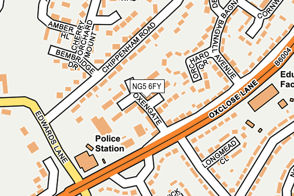 NG5 6FY map - OS OpenMap – Local (Ordnance Survey) NG5 6FY map - OS OpenMap – Local (Ordnance Survey)