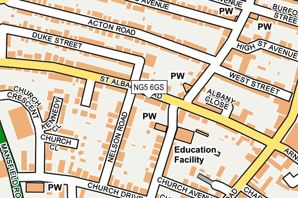 NG5 6GS map - OS OpenMap – Local (Ordnance Survey) NG5 6GS map - OS OpenMap – Local (Ordnance Survey)