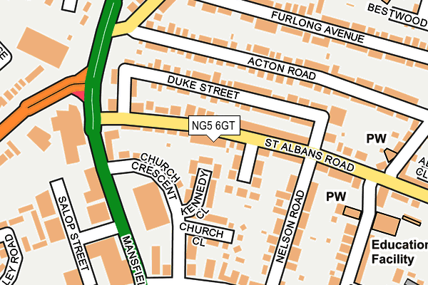 NG5 6GT map - OS OpenMap – Local (Ordnance Survey) NG5 6GT map - OS OpenMap – Local (Ordnance Survey)