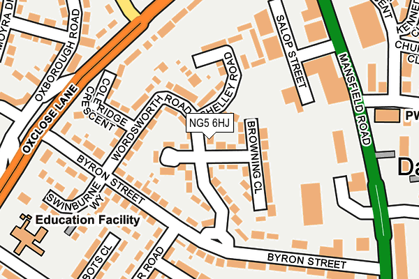 NG5 6HJ map - OS OpenMap – Local (Ordnance Survey) NG5 6HJ map - OS OpenMap – Local (Ordnance Survey)