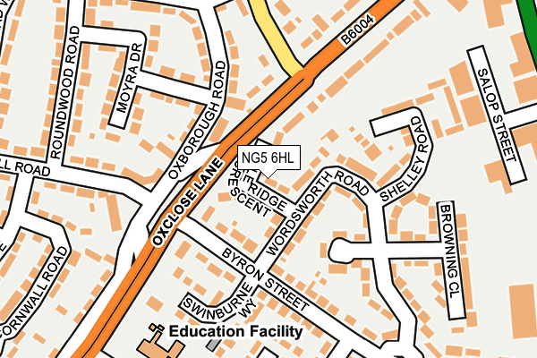 NG5 6HL map - OS OpenMap – Local (Ordnance Survey) NG5 6HL map - OS OpenMap – Local (Ordnance Survey)