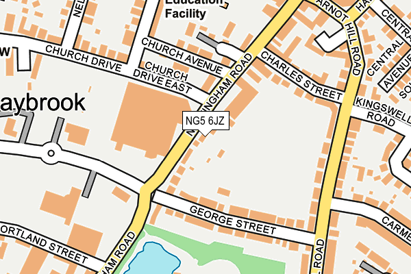 NG5 6JZ map - OS OpenMap – Local (Ordnance Survey) NG5 6JZ map - OS OpenMap – Local (Ordnance Survey)