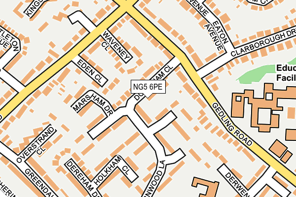 NG5 6PE map - OS OpenMap – Local (Ordnance Survey) NG5 6PE map - OS OpenMap – Local (Ordnance Survey)