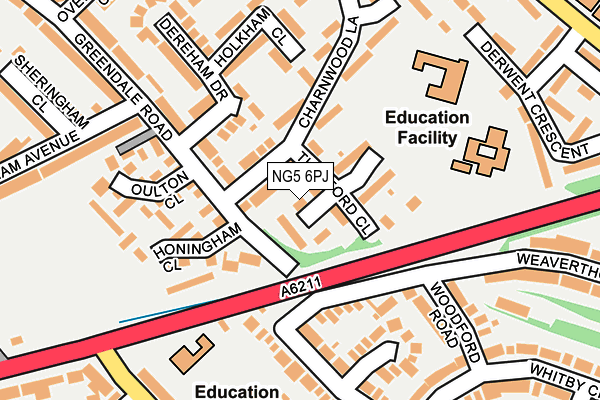 NG5 6PJ map - OS OpenMap – Local (Ordnance Survey) NG5 6PJ map - OS OpenMap – Local (Ordnance Survey)