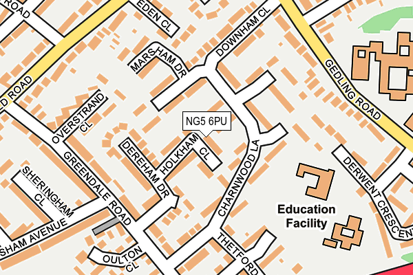 NG5 6PU map - OS OpenMap – Local (Ordnance Survey) NG5 6PU map - OS OpenMap – Local (Ordnance Survey)
