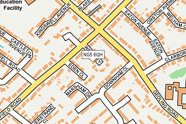 NG5 6QH map - OS OpenMap – Local (Ordnance Survey) NG5 6QH map - OS OpenMap – Local (Ordnance Survey)
