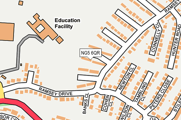 NG5 6QR map - OS OpenMap – Local (Ordnance Survey) NG5 6QR map - OS OpenMap – Local (Ordnance Survey)
