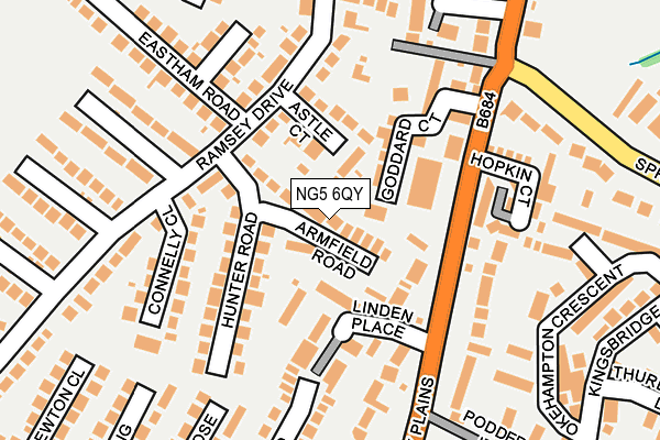 NG5 6QY map - OS OpenMap – Local (Ordnance Survey) NG5 6QY map - OS OpenMap – Local (Ordnance Survey)