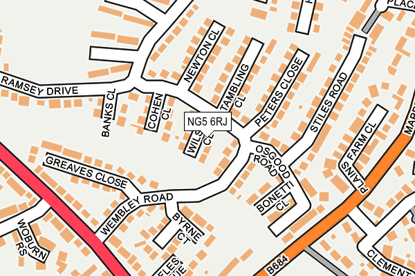 NG5 6RJ map - OS OpenMap – Local (Ordnance Survey) NG5 6RJ map - OS OpenMap – Local (Ordnance Survey)