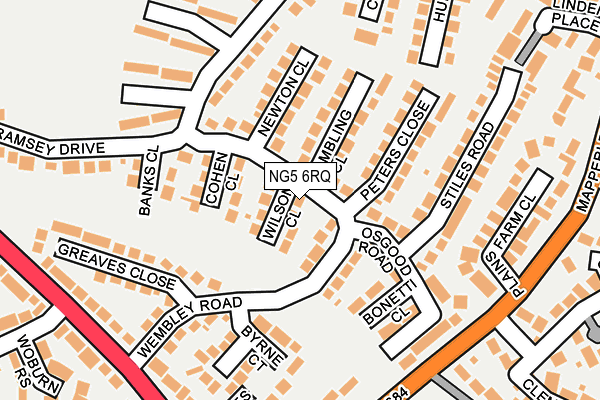 NG5 6RQ map - OS OpenMap – Local (Ordnance Survey) NG5 6RQ map - OS OpenMap – Local (Ordnance Survey)