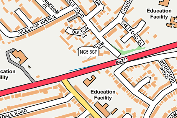 NG5 6SF map - OS OpenMap – Local (Ordnance Survey) NG5 6SF map - OS OpenMap – Local (Ordnance Survey)