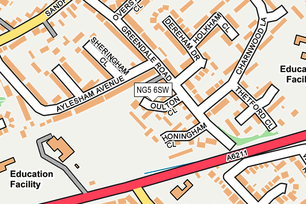 NG5 6SW map - OS OpenMap – Local (Ordnance Survey) NG5 6SW map - OS OpenMap – Local (Ordnance Survey)
