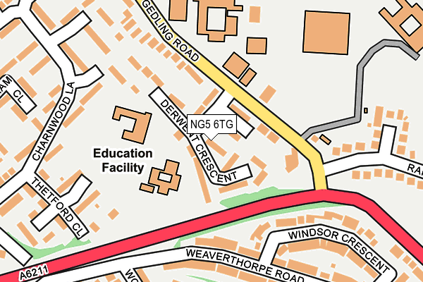 NG5 6TG map - OS OpenMap – Local (Ordnance Survey) NG5 6TG map - OS OpenMap – Local (Ordnance Survey)