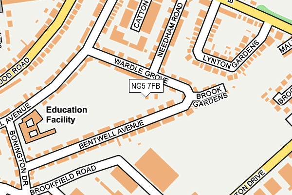 NG5 7FB map - OS OpenMap – Local (Ordnance Survey) NG5 7FB map - OS OpenMap – Local (Ordnance Survey)