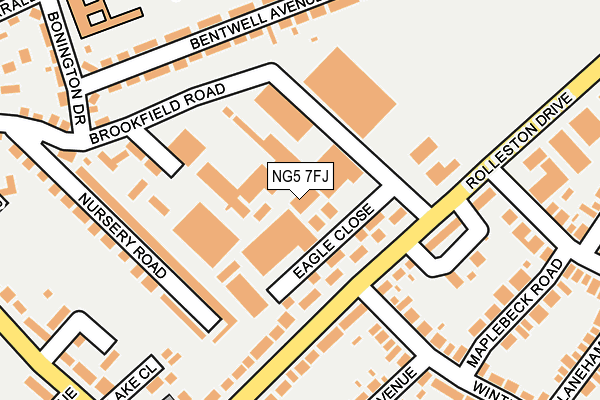 NG5 7FJ map - OS OpenMap – Local (Ordnance Survey) NG5 7FJ map - OS OpenMap – Local (Ordnance Survey)
